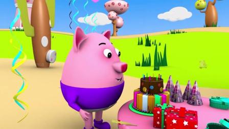 3D卡通小猪家庭教你唱英文生日歌