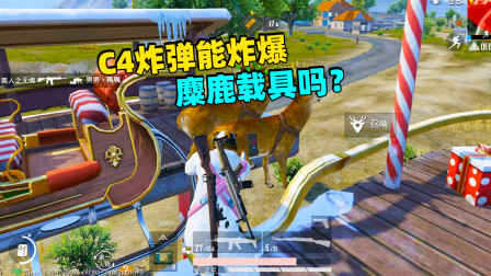 和平精英象昊：C4炸弹能黏在麋鹿载具的鹿身上吗 能炸爆载具吗