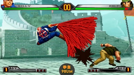 拳皇98UM：拉尔夫秒满血毫不含糊，一电炮干翻比利