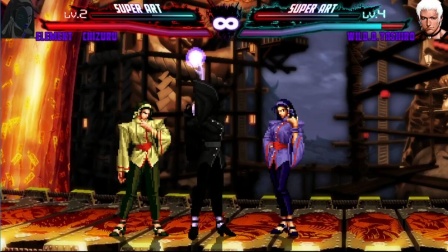 拳皇乱斗：元素千鹤超杀表演秀，终极大招叫来神乐姐妹三打一