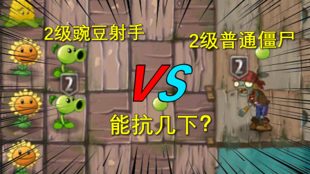 植物大战僵尸10：2级豌豆射手PK2级普通僵尸，谁胜谁负？