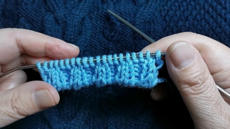 单罗纹针变双罗纹针的编织方法教程，通常用于编织双罗纹针的毛衣图解视频