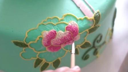 中国风刺绣旗袍蛋糕