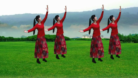 民族歌曲广场舞《格桑拉》富有民族特色的歌曲，优美大气的舞步，值得欣赏
