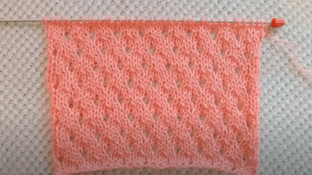 织春天毛衣可以用这款花样，交叉条洞洞针编织教程，织法非常简单图解视频