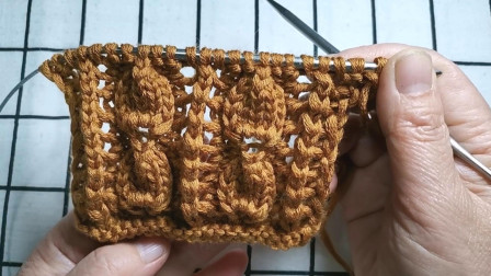 单片叶子花的编织教程，适合编织各种款式的春秋季毛衣，简单易学图解视频