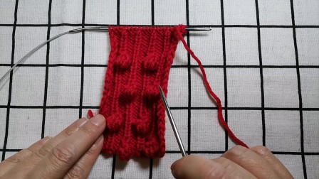 条纹球球花的编织视频教程二，新手可以学会，适合织棒针毛衣衣边图解视频