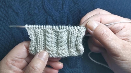 竖条斜纹花编织视频教程，立体感强简单易学，适合编织各种毛衣-织法教程