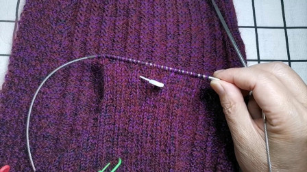 女士圆领开衫毛衣编织方法视频教程七，前片右边圆领的编织方法-织法教程