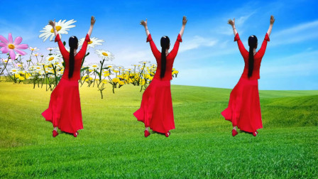 广场舞《最美的草原最美的花》一首抒情优美歌曲，好看的背面演示