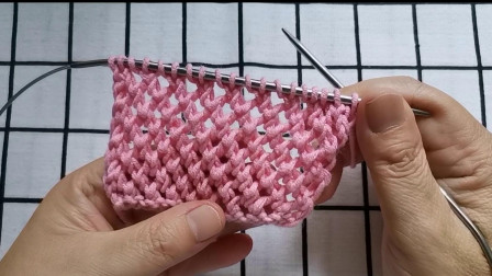 斜纹镂空花的编织视频教程，适合编织春秋季镂空花毛衣，简单易学图解视频