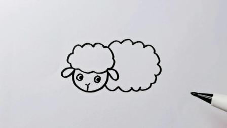可爱的小绵羊简笔画！！