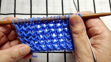 单罗纹针的编织视频教程，简单好学，适合编织围巾围脖的花型镂空图解视频