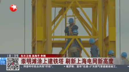 视频|崇明滩涂上建铁塔 刷新上海电网新高度