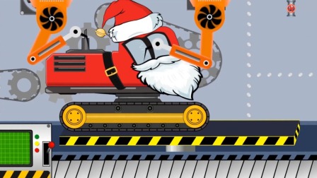 工程车动画大乐园 圣诞节用的挖掘机