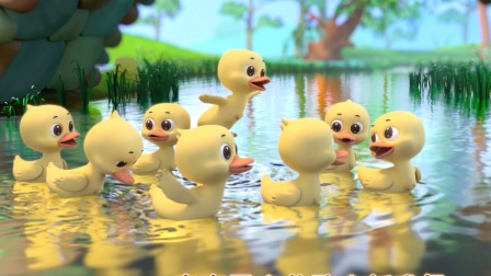 宝宝巴士儿歌 3D版 门前大桥下游过一群鸭，快来数一数多少鸭