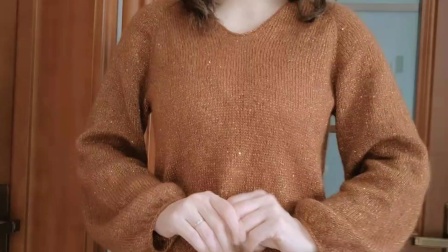 暖阳绒绒第122集手工编织马海毛V领毛衣的编织教程图解视频