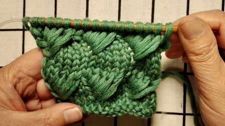 浮雕扇形花编织教程，花型厚实暖和，适合手工编织各种冬季毛衣图解视频