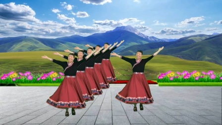 合川玲珑广场舞【蓝色天梦】藏族舞，变队形，编舞；雨夜老师