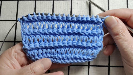 横条镂空花的编织教程，适合编织春秋季毛衣和围巾，方法简单好学图解视频