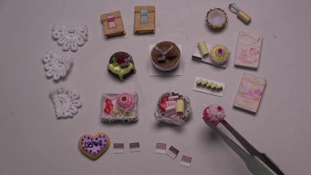 【 DIY迷你娃娃屋】制作甜品蛋糕店的柜子01