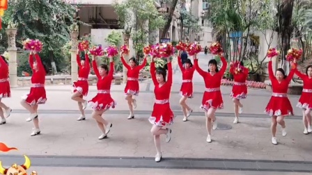 广州新盛广场舞：好运来（团队花球表演）欢快喜庆超美新年舞