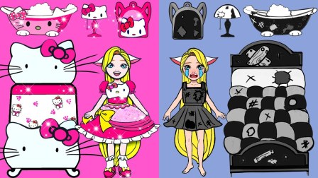 芭比公主手绘动画 让我们一起制作粉色Hello Kitty生日派对吧！