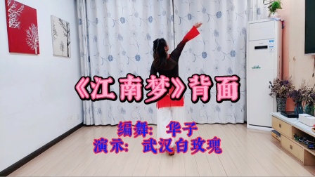 武汉白玫瑰广场舞《江南梦》背面完整版，零基础古典舞，一起跳吧