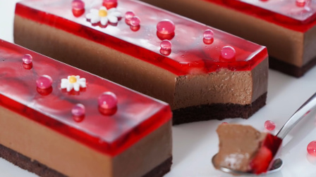 美丽的巧克力草莓果冻蛋糕，学会就能开店