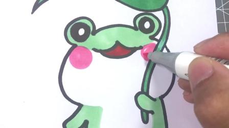 小动物简笔画：躲雨的青蛙，简单又可爱，宝妈学会了教孩子