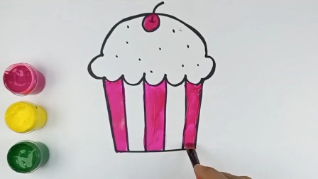 绘画童梦 水彩蛋糕杯画法 简单易学的卡通蛋糕图画