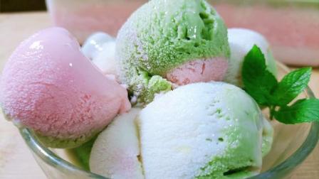 彩色冰淇淋，不用生蛋黄不用奶油，口感细腻，香醇无冰渣，零失败