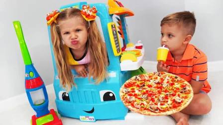 小女孩的披萨店开业了，哥哥想吃却没有钱，他通过劳动来换取披萨