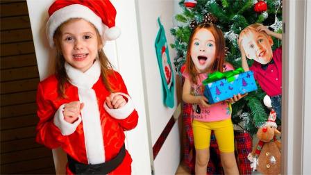 圣诞节到了，外国小女孩变身圣诞老人派送礼物！