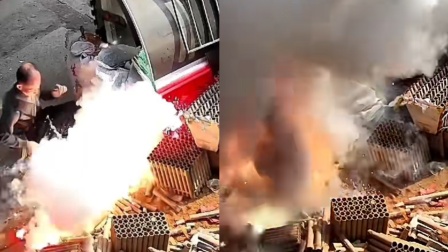 老人回收处理烟花纸壳时突然爆炸，儿子：残余火药受到重击被点燃