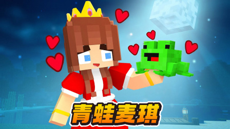 杰杰我的世界游戏动画 杰杰的公主妹妹，和青蛙麦琪的故事！