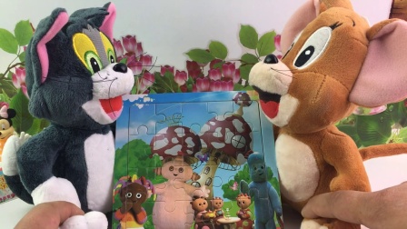 小猪佩奇的玩具世界 2017 迪士尼猫和老鼠汤姆和杰瑞的拼团玩具花园宝宝益智拼图