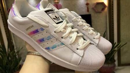 阿迪达斯Adidas Superstar三叶草镭射标贝壳头板鞋 开箱品测