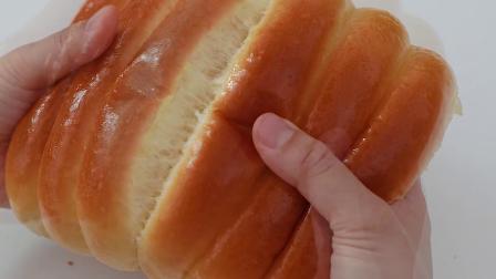 制作牛奶面包，柔软蓬松的排包看着就好吃（一）