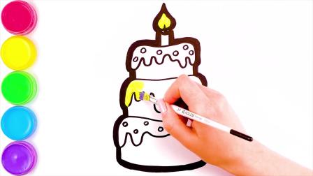 少儿画画：今天教大家画一个三层蛋糕
