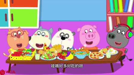 儿童卡通动画：食物不管多好吃，也不要吃太快或者太慢哦