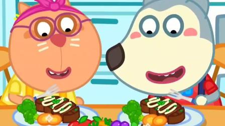 儿童动画：沃夫不爱吃蔬菜，妈妈有方法，快来看看吧
