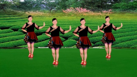 民族风舞蹈 山地情歌广场舞《采山情歌》歌甜舞美，正面附教学