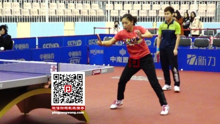 《乒乓球慢动作教学视频》第97集: 刘诗雯反手近台快撕超级慢镜头