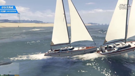 GTA5 开船到海的尽头，遭遇鲨鱼！（侠盗猎车5）