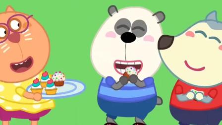儿童动画：小熊猫的蛋糕被吃光了，伙伴们该怎么补偿呢，快来看看