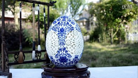 景德镇陶瓷花瓶 青花瓷 镂空富贵蛋工艺品摆设瓷器 家居摆件特价