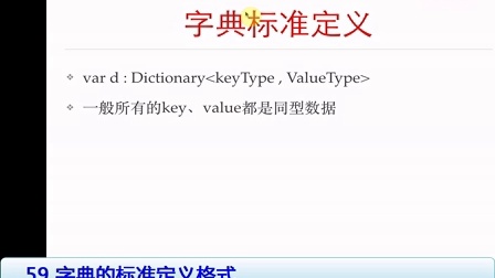 中游学院swift语言编程培训视频教程 59 字典的标准定义格式