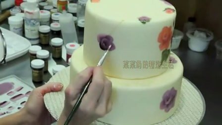 手绘花朵翻糖蛋糕
