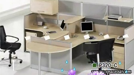屏风 电脑桌椅 大班台 办公家具效果图